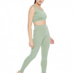 Women Green Solid Ankle Length Training Tights