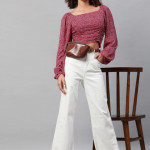 Floral Georgette Fitted Crop Top