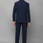 Men Navy Blue Slim Fit Single Breasted 3-Piece Formal Suit
